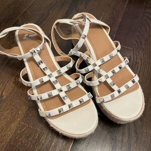 Women's White Studded Sandals